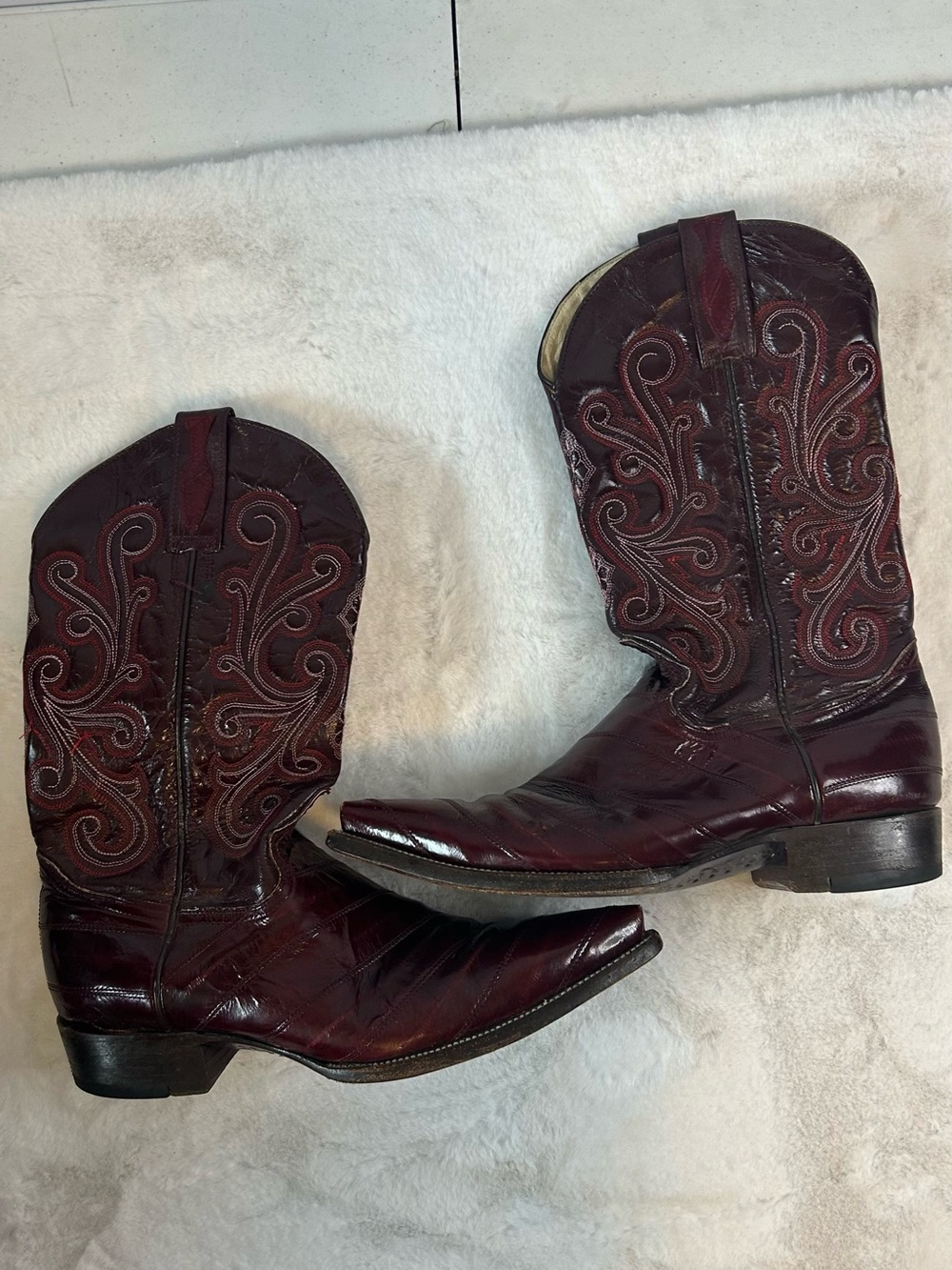 Indomables Boots Men 9.5  oxblood leather western cowboy boots Made in Mexico - Picture 2 of 14
